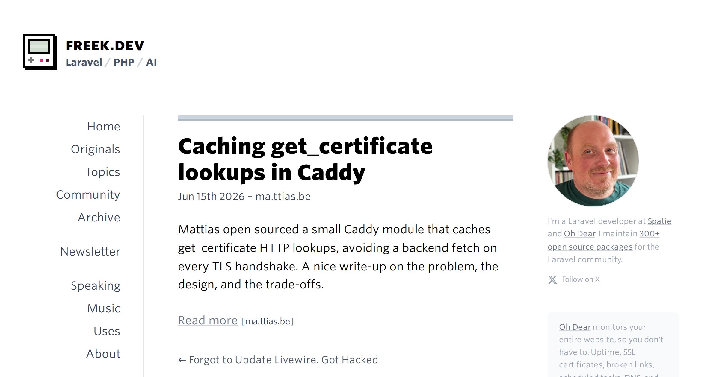 Caching get_certificate lookups in Caddy