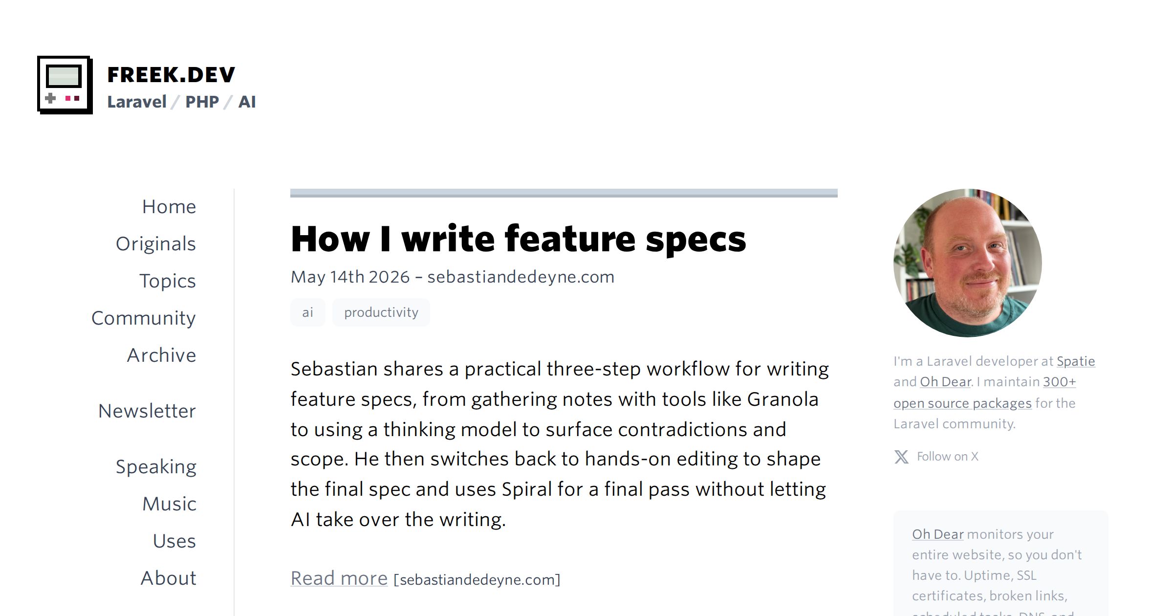 How I write feature specs