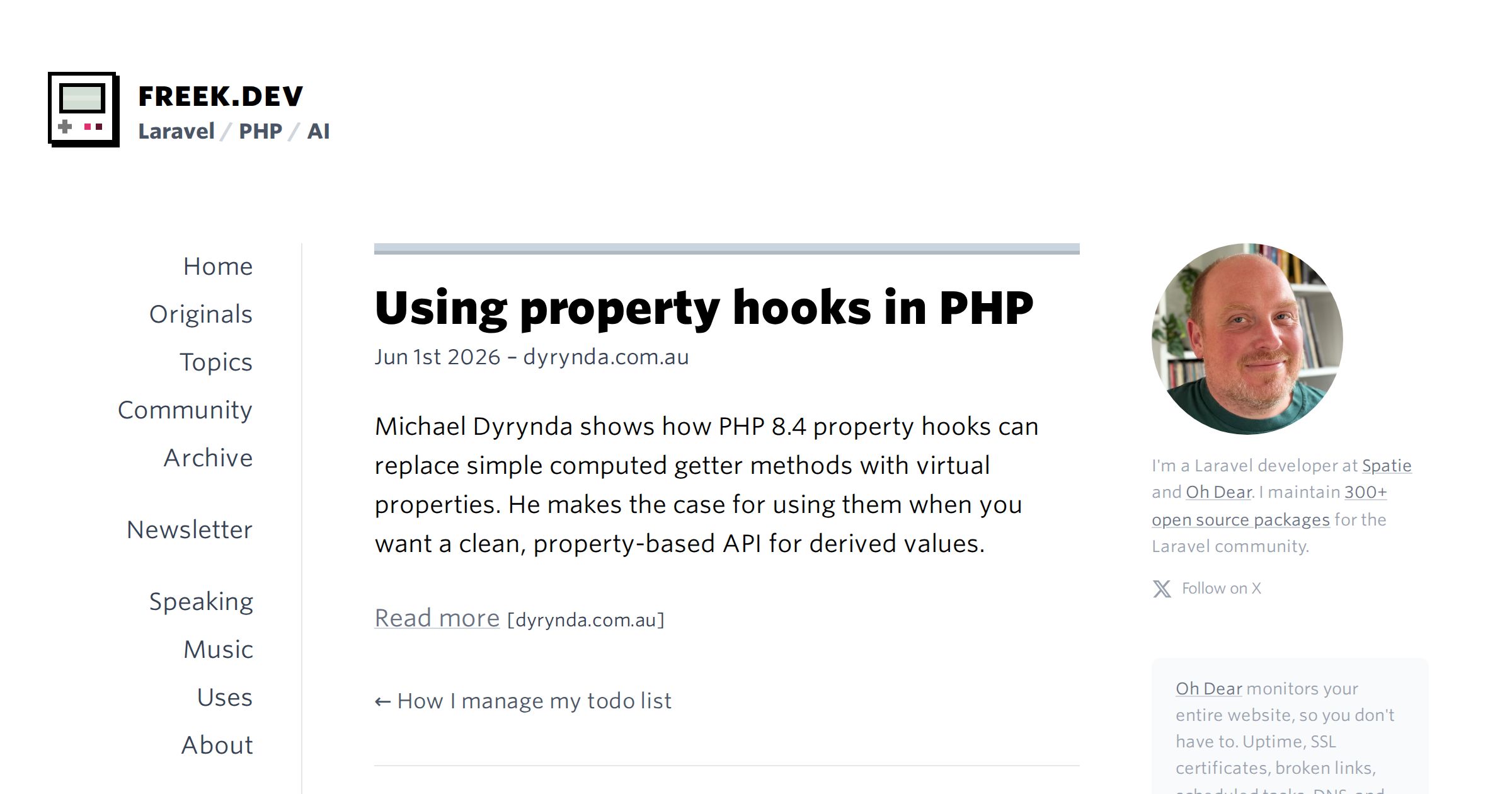 Using property hooks in PHP