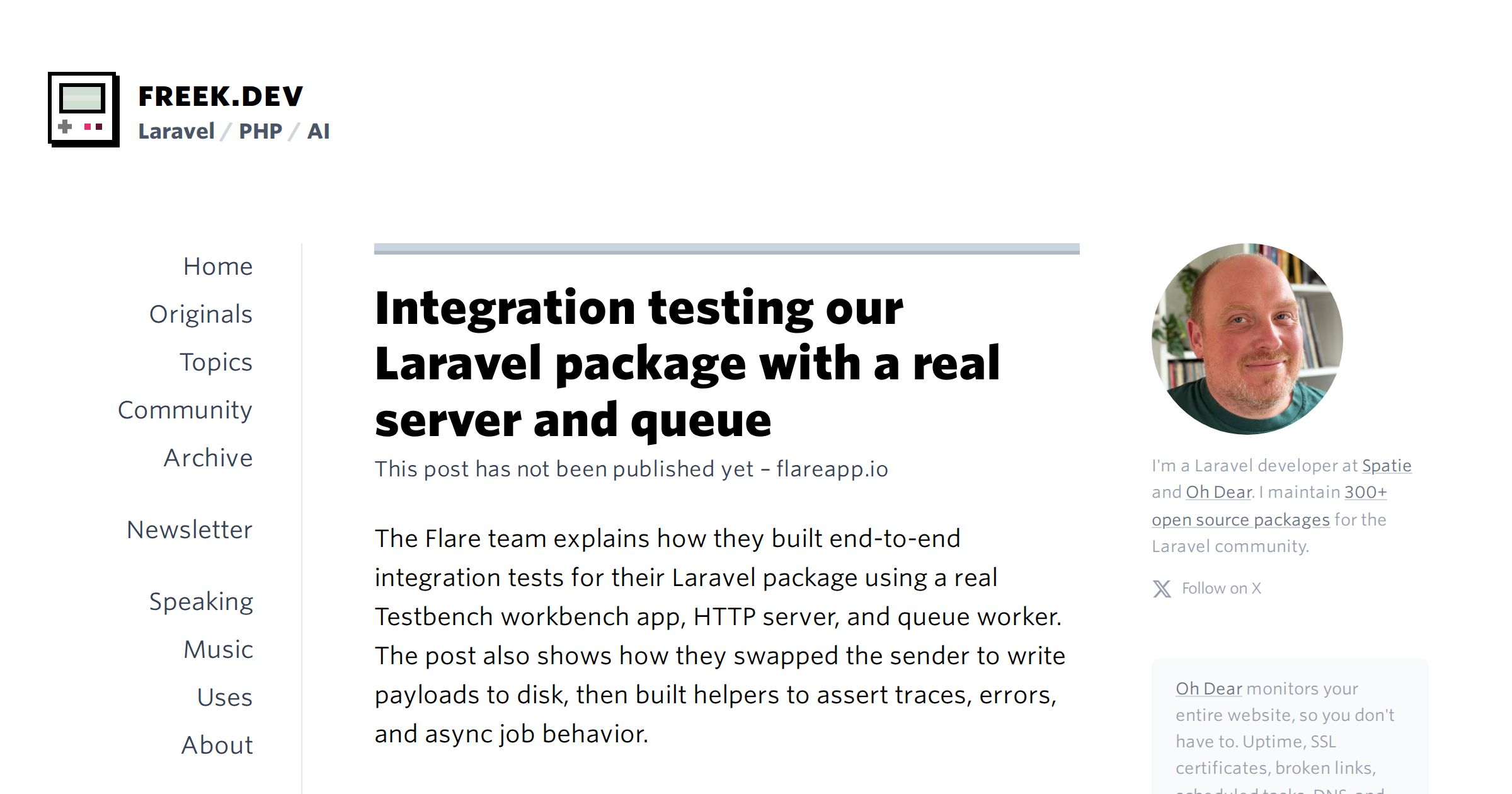 Integration testing our Laravel package with a real server and queue