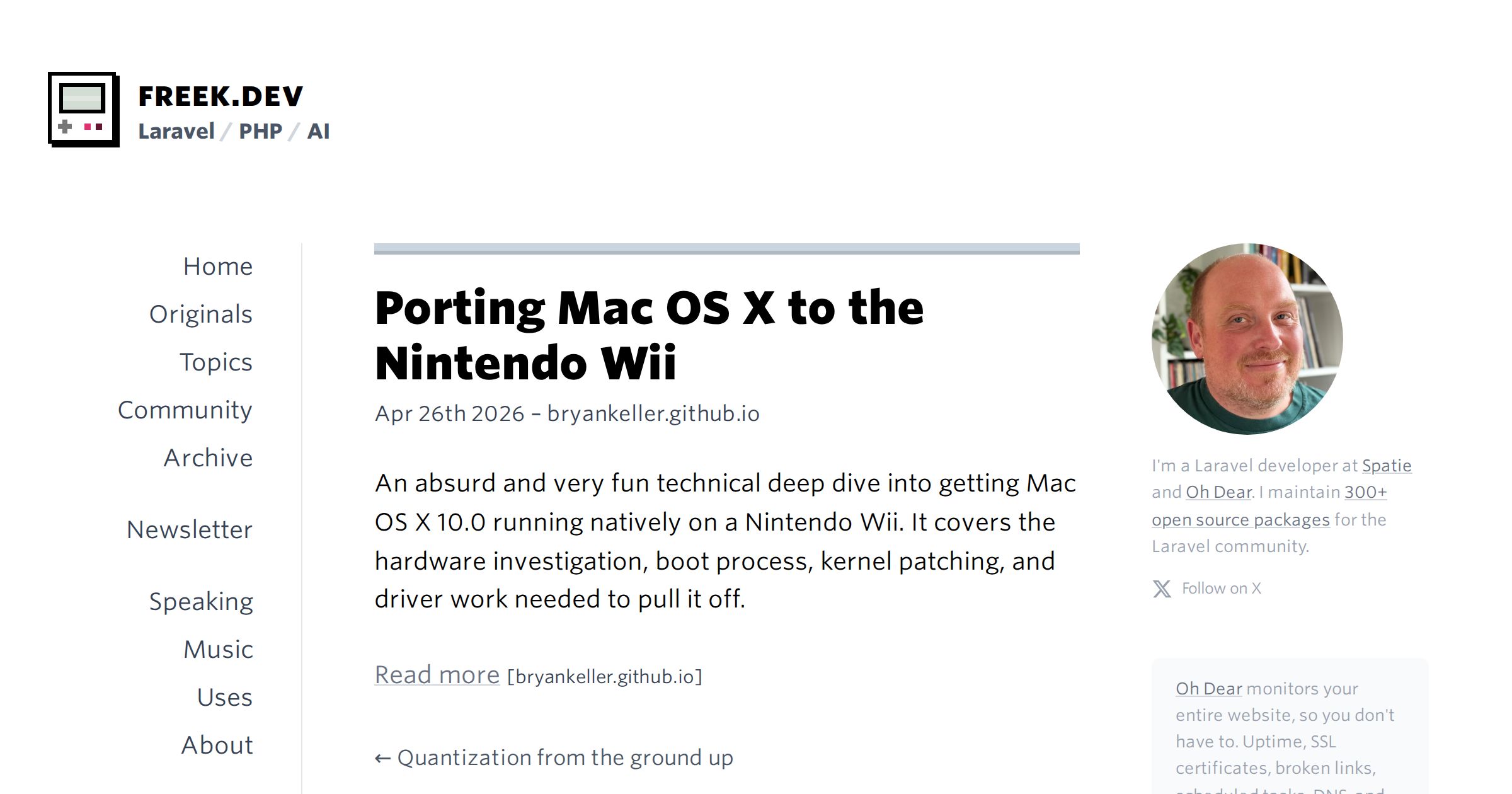 Porting Mac OS X to the Nintendo Wii
