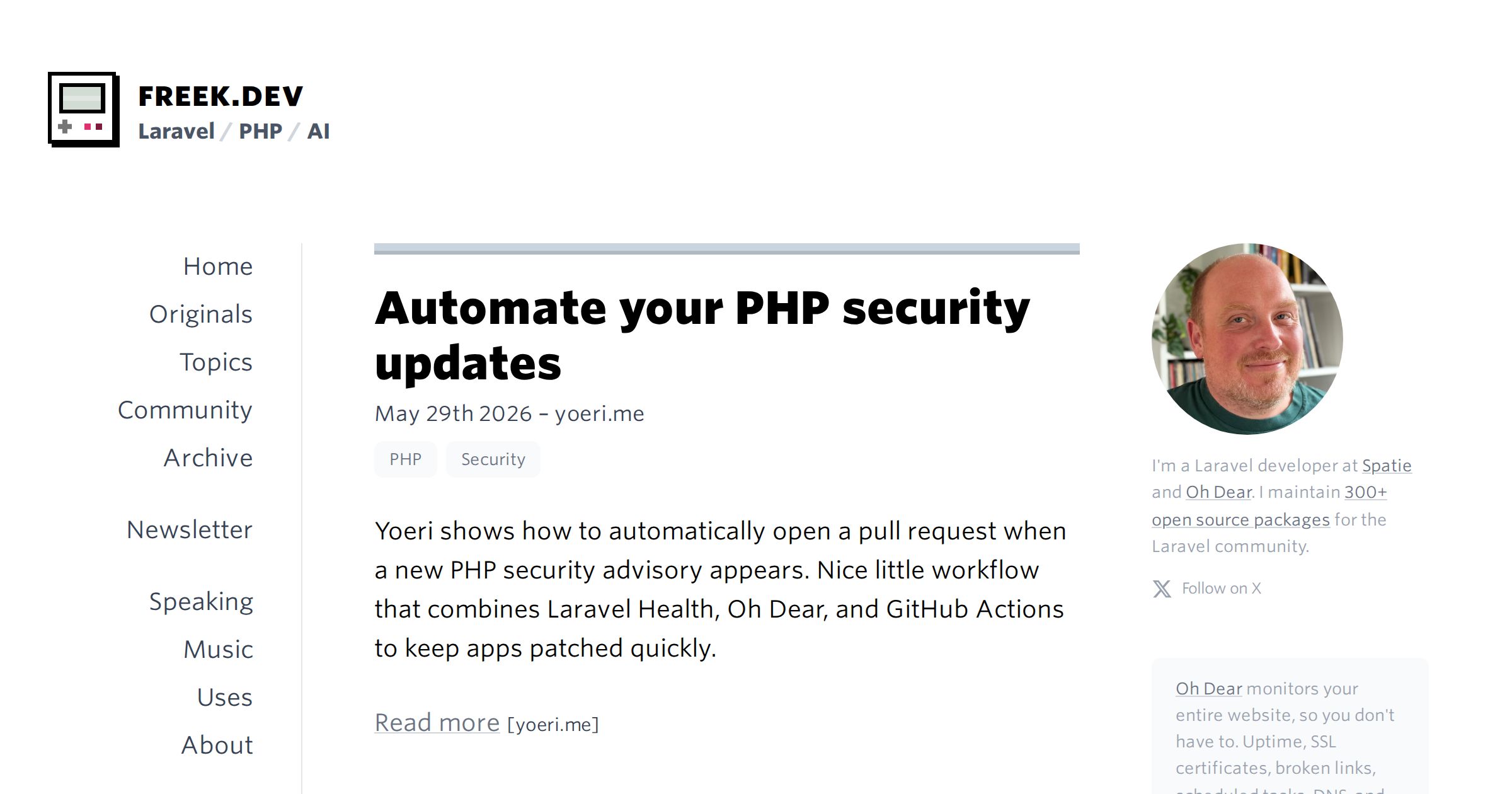 Automate your PHP security updates