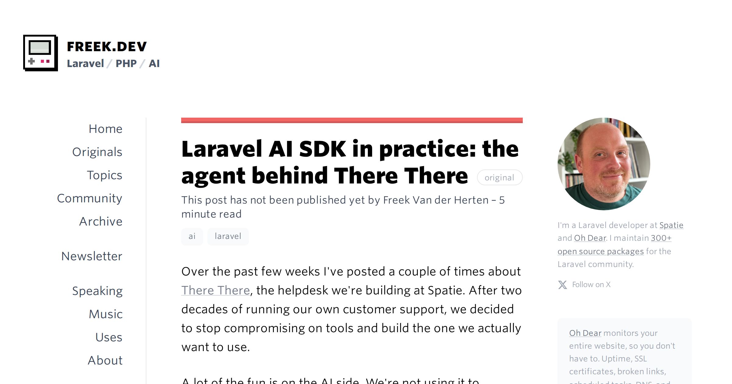★ Laravel AI SDK in practice: the agent behind There There