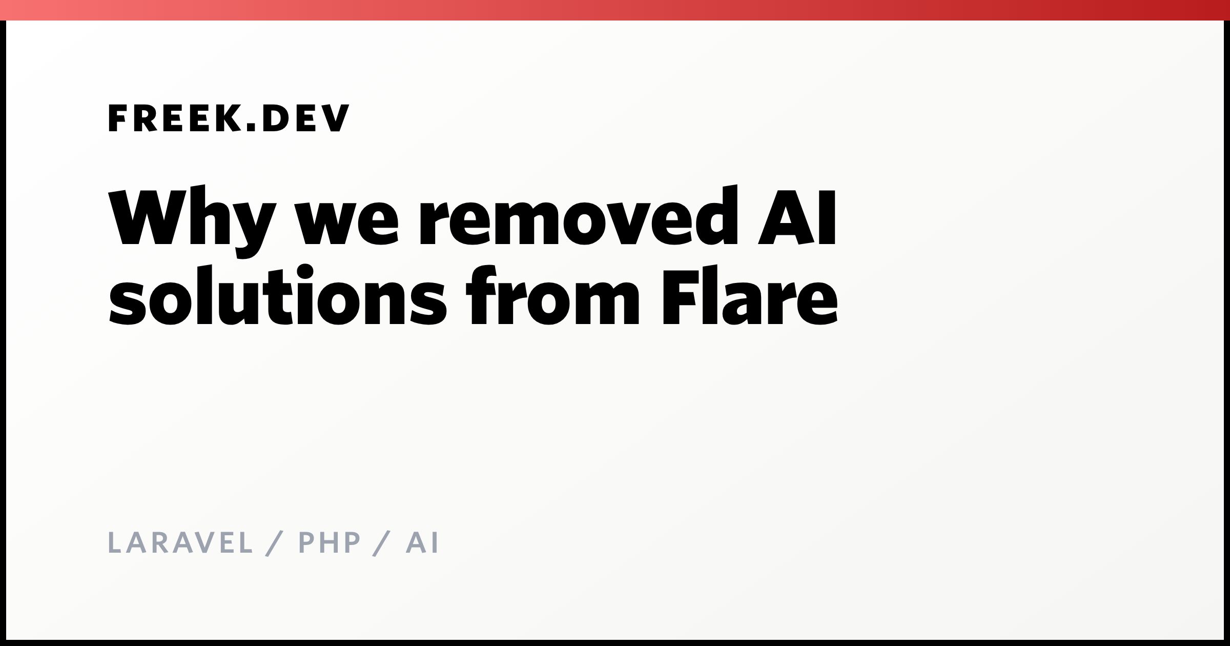 Why we removed AI solutions from Flare