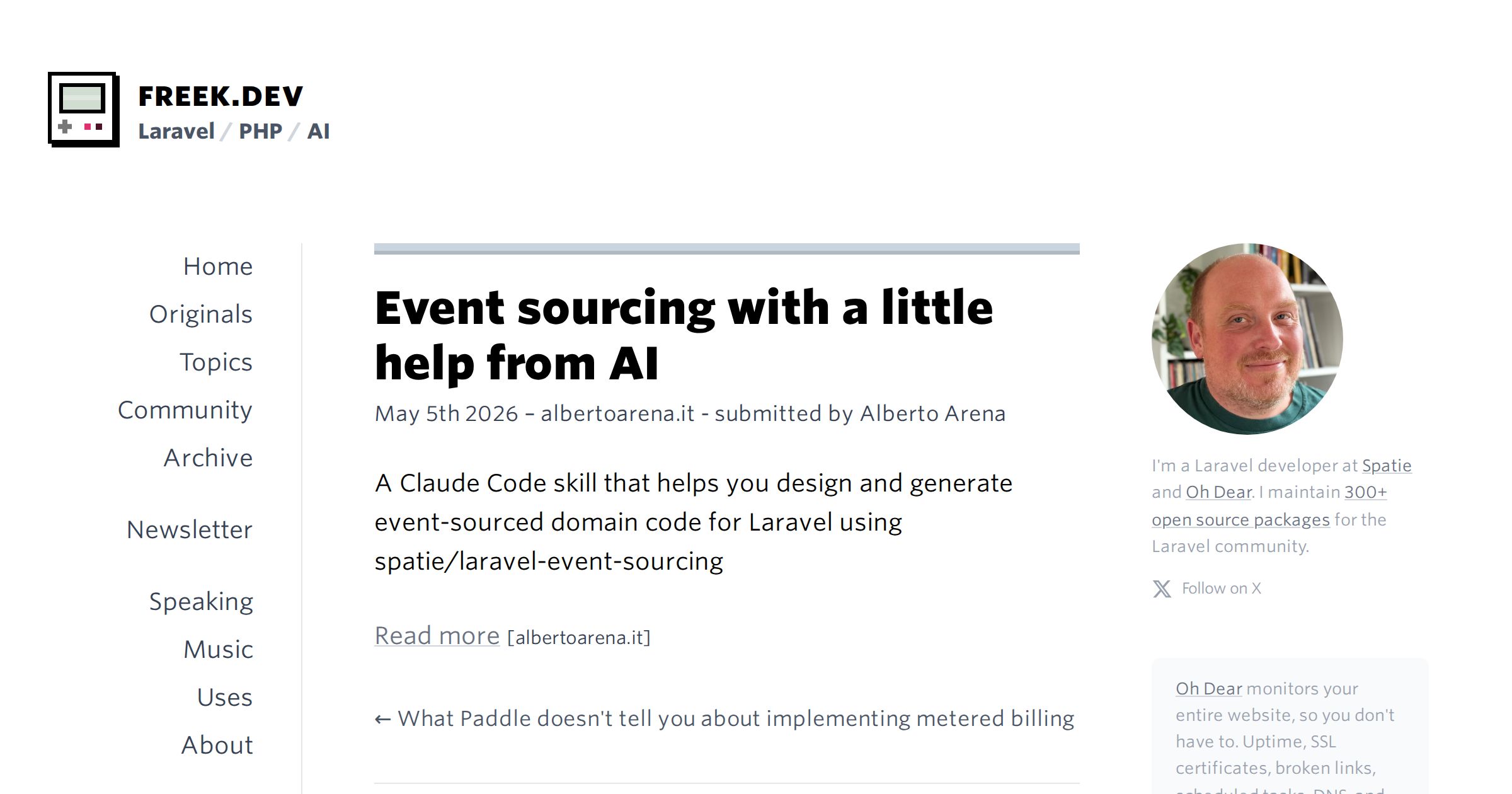 Event sourcing with a little help from AI