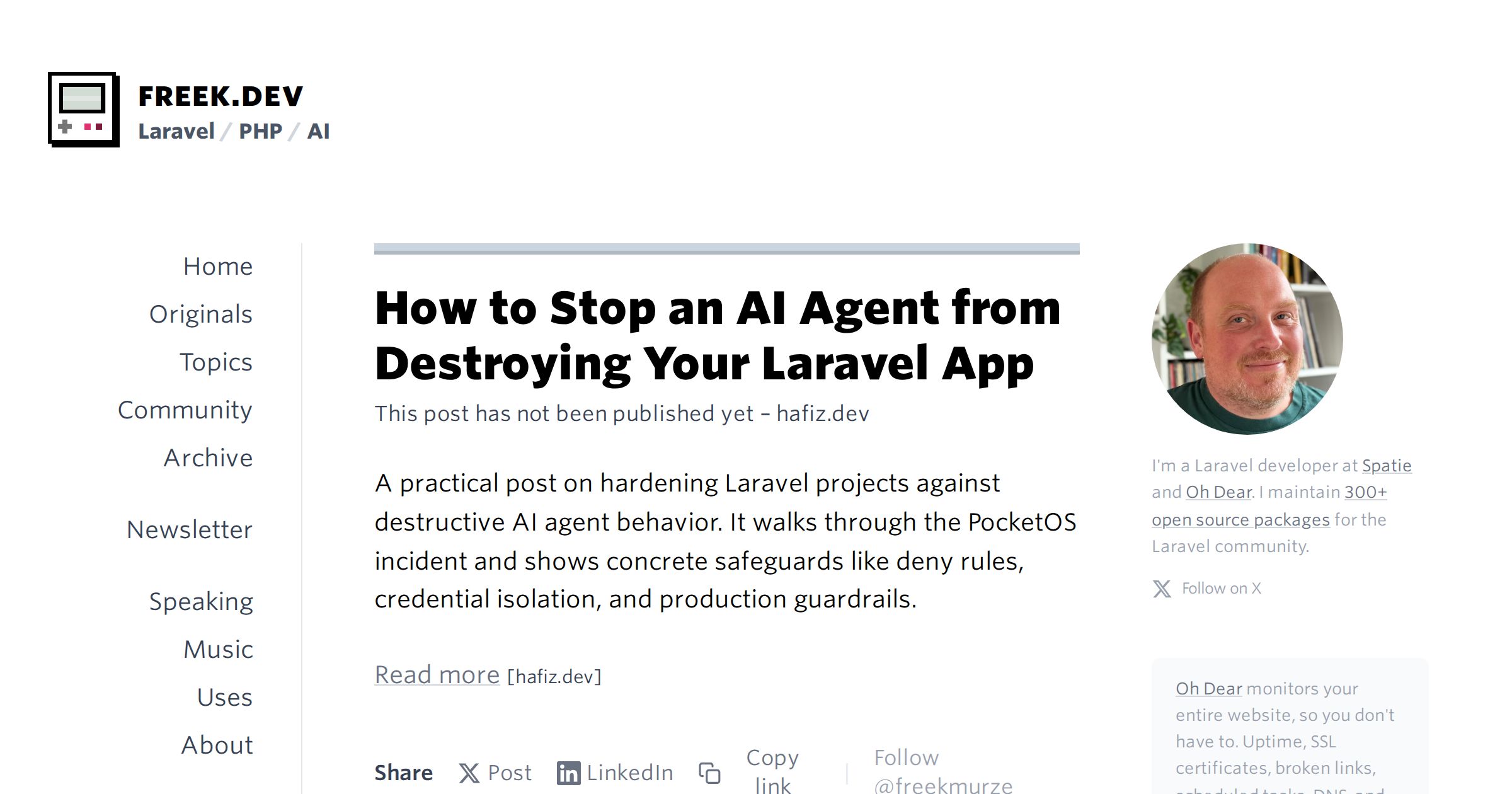 How to Stop an AI Agent from Destroying Your Laravel App