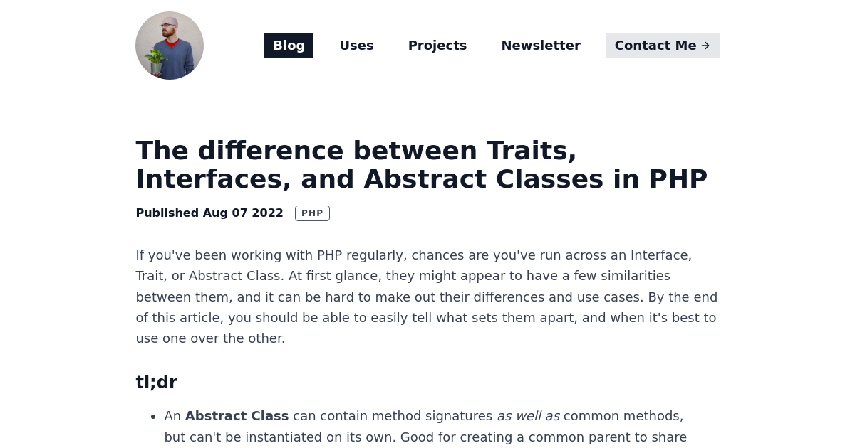 Abstract Class vs Interface in PHP