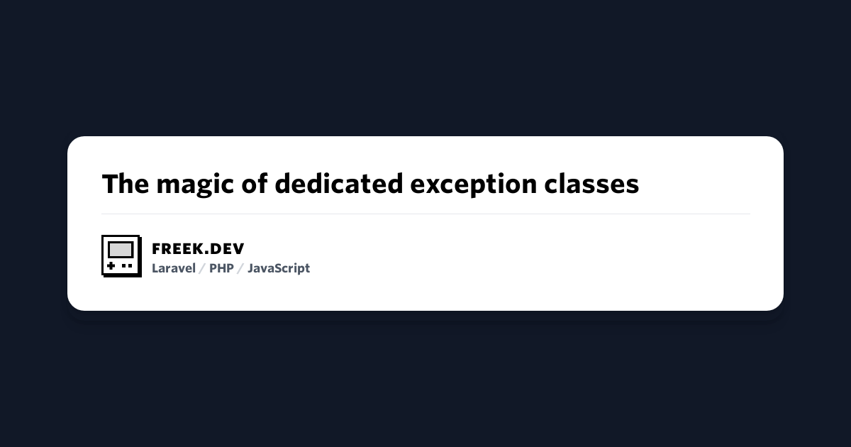 PHP: why make your own exceptions? - DEV Community