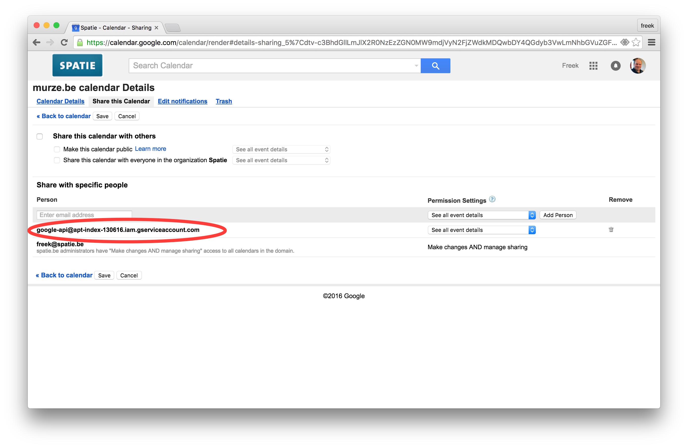 How to setup and use the Google Calendar API Freek Van der Herten s