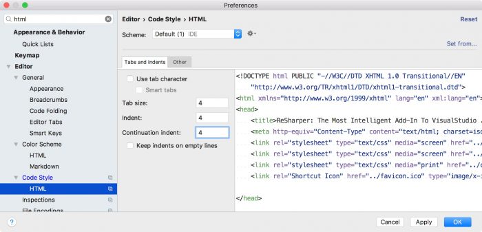 phpstorm format code