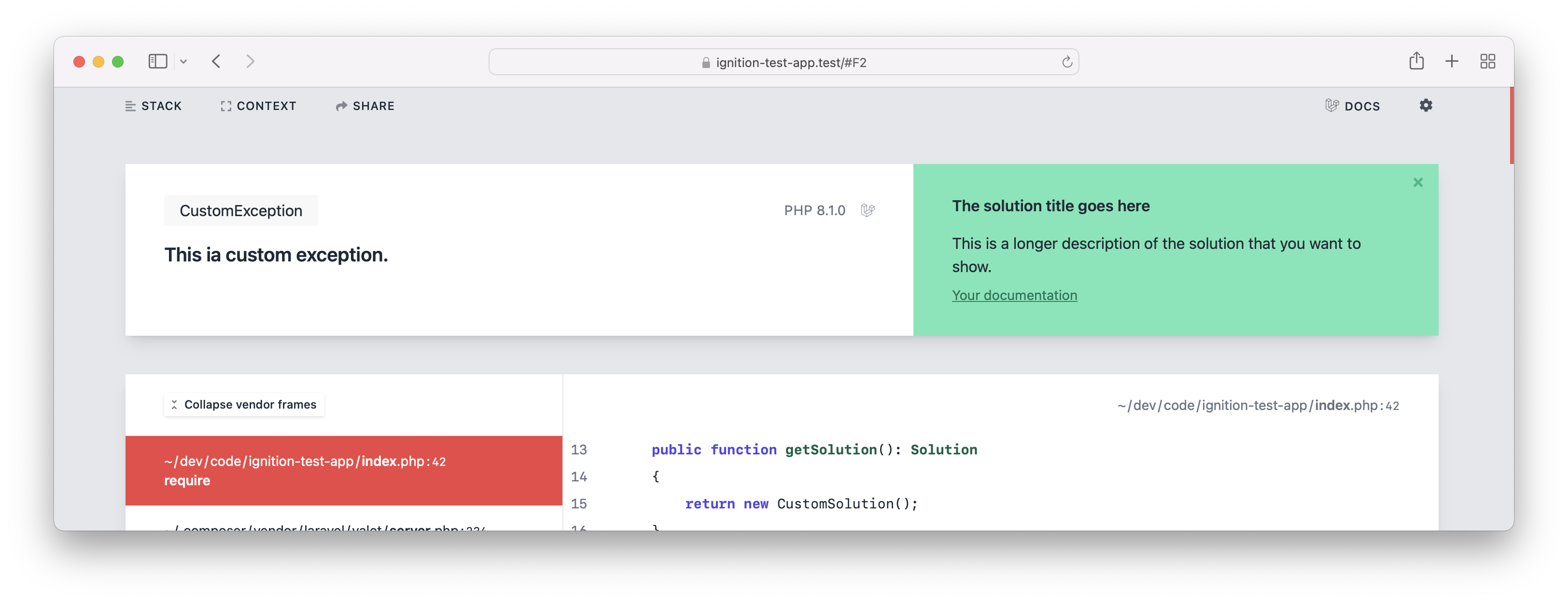 Ignition, the most beautiful error page for Laravel and PHP, got a major  redesign - Freek Van der Herten's blog on PHP, Laravel and JavaScript