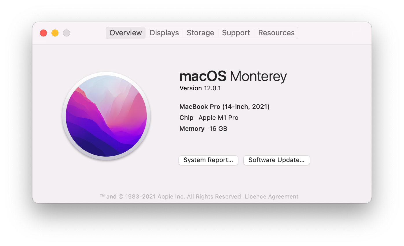 Mac info window
